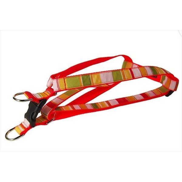 Sassy Dog Wear Sassy Dog Wear STRIPE-ORANGE-MULTI3-H Multi Stripe Dog Harness; Orange - Medium STRIPE-ORANGE/MULTI3-H
